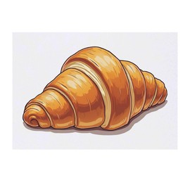 'Single Croissant' Temporary Tattoo - Water Resistant, Skin-Safe, Non-Toxic Transfer (TO00080521)