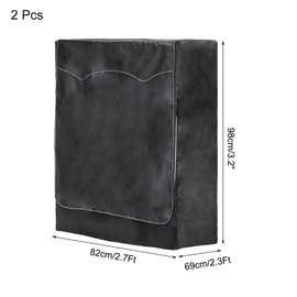 MECCANIXITY Washer Cover Dustproof, Front Load Washing Machine Cover, 98x69x82cm (XXL) Black Waterproof Cover for Washer, Pack of 2