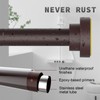 Thestoa Brown Shower Curtain Rod Adjustable 43-66 inch, 1"Diameter Spring