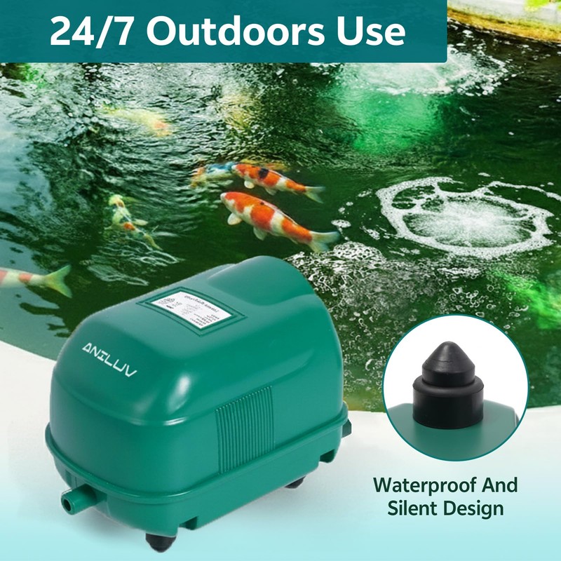 Aniluv LP-20 Pond Aerator Kit Supports Ponds up to 6,000