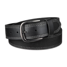 Dickies Men's Casual Leather Belt, Black Stitch, Large (38-40)