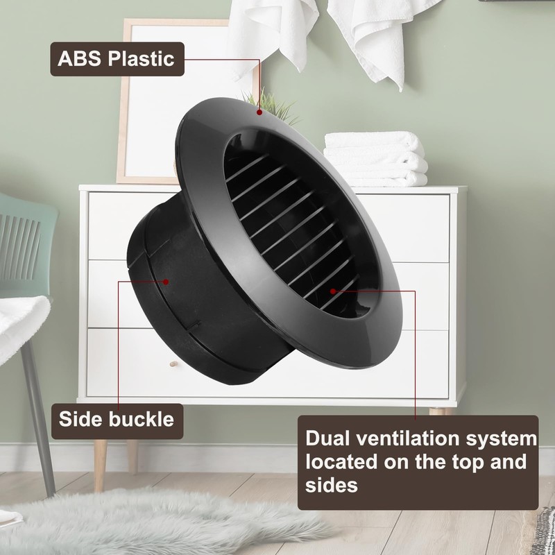 PATIKIL 4 Inch Round Air Vent Cover, Soffit Vents ABS