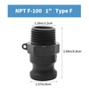 Anxingo 2Pcs F-100 1" NPT Camlock Coupling Kit, Polypropylene Cam