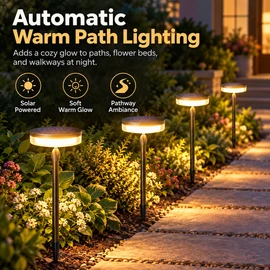 Solar Swaying Pathway Lights for Yard & Garden – Warm White IP65 Outdoor Stake Lights in 1/2/6-Pack Options