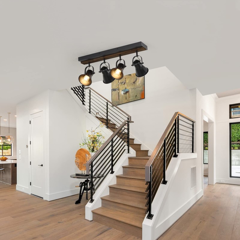 SEEBLEN 4-Light Kitchen Light Fixtures - Adjustable Ceiling/Wall Mount Spotlight,