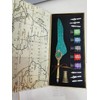 LSFCHYBY Gemstone Quill Pen and Ink Set,Feather Pen Ink Set,