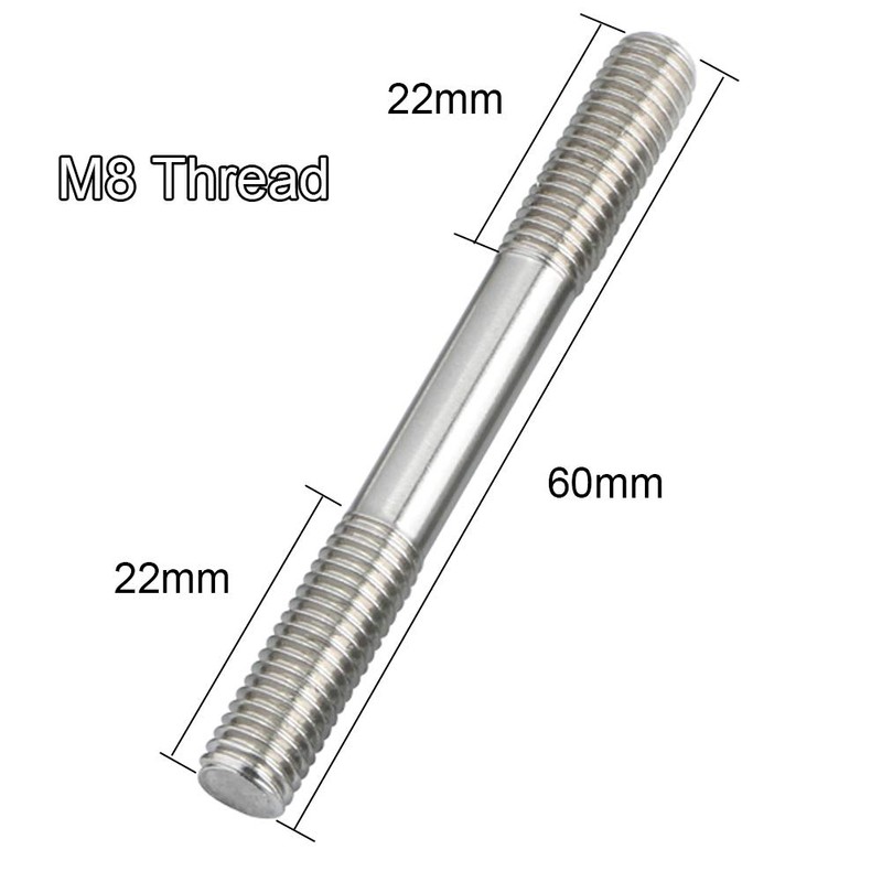 YXQ M8x60mm Push Rod Double End Thread Stud Tight Adjustable