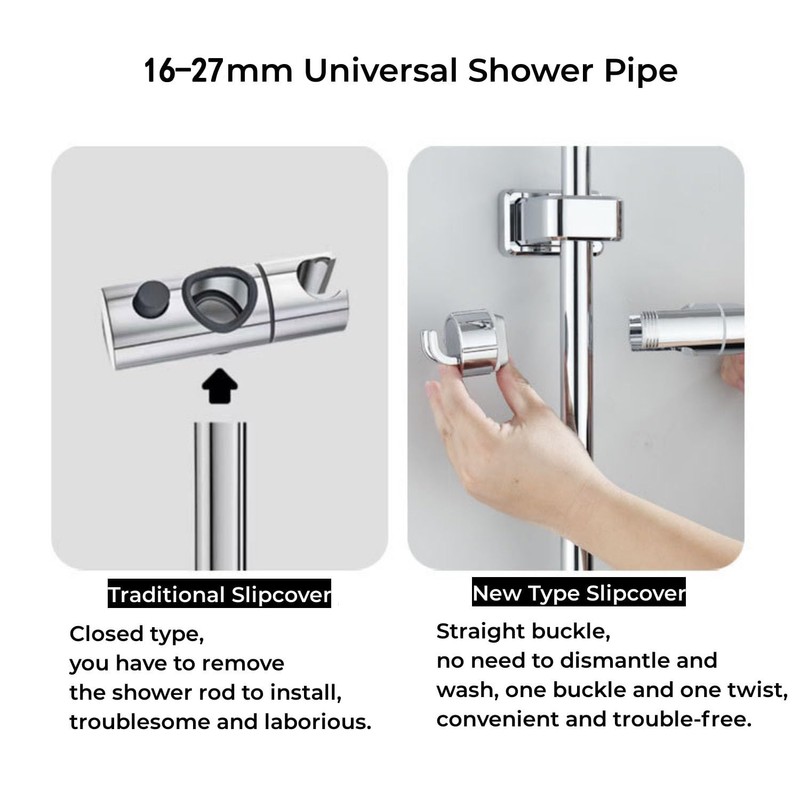WUBAYI Shower Head Holder with 2 Hooks, Universal Shower Bracket