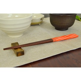 Aoba Chopsticks Natural Wood, Candelabra Thread, Orange, 9.1 inches (23 cm)