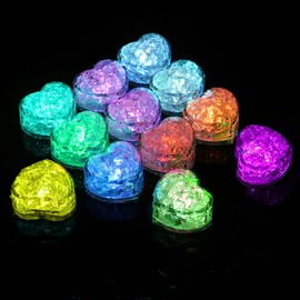 Aolso Baby Bath Toys, 12 PCS LED Light Up Bath Toys For Toddlers, Heart Shape Baby Light Up Toys, Kids Sensory Toys, Baby Floating Toys Tub Toys for Toddlers Boys Girls (Heart Shape)