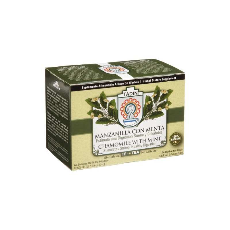Tadin Tea, Manzanilla/Menta (Chamomile with Peppermint) Tea, 24-Count Tea Bags