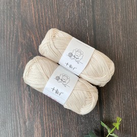 Linen Rayon Lyocell Blend Yarn, Superfine Fingering Weight (1), 150g/5.29oz (3 Strands, 50g/230yds per Strand)- 02 Milk Tea White