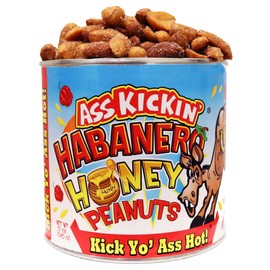 ASS KICKIN’ Habanero Honey Spicy Hot Peanuts – 12oz - Ultimate Spicy Gourmet Gift Peanuts - Try if you dare!