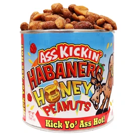 ASS KICKIN’ Habanero Honey Spicy Hot Peanuts – 12oz - Ultimate Spicy Gourmet Gift Peanuts - Try if you dare!