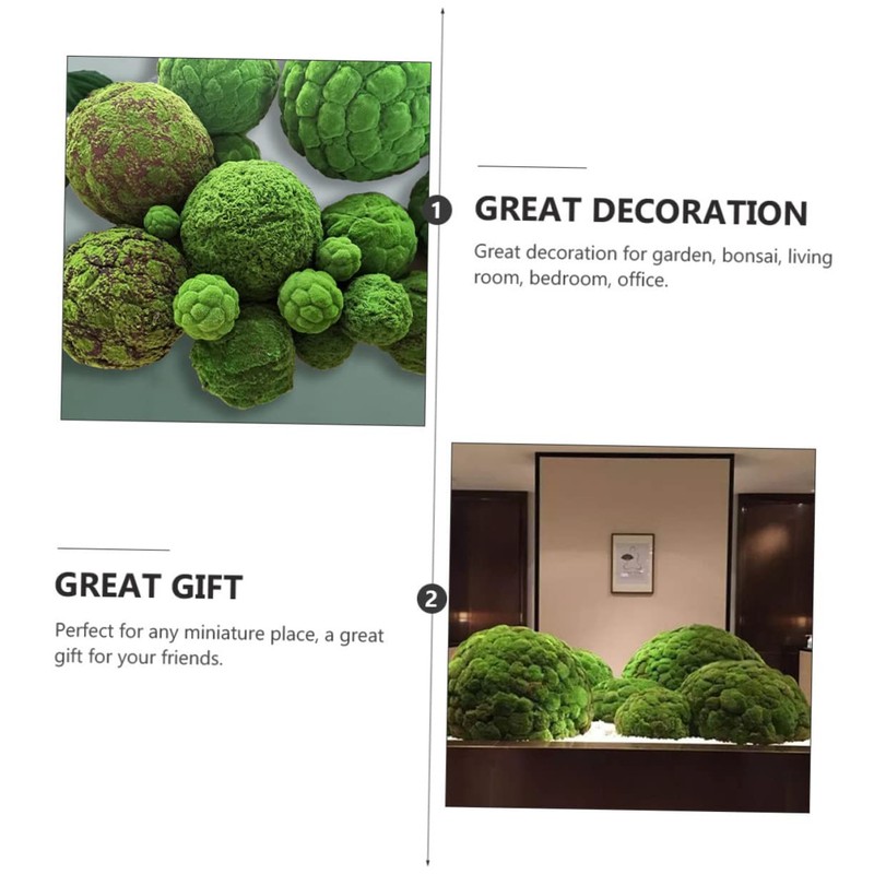 TEHAUX Artificial Moss Topiary Ball Home Decor Fake Moss Ball