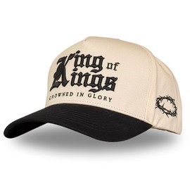 Vintage Faith & Forever Trucker Hat | Men & Women | Christian Cross Jesus Hats | Bachelorette Bride Hat | Cotton | Snapback (Cotton, King of Kings | Black)