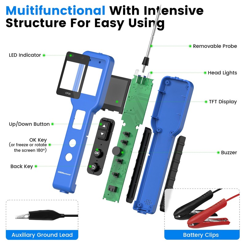 OBDResource Automotive Circuit Tester, 12V 24V Car Power Circuit Probe