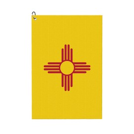 ZKPeFeH New Mexico State Flag Golf Towel with Carabiner Clip Golf Gift for Men Waffle Pattern Cooling Towels