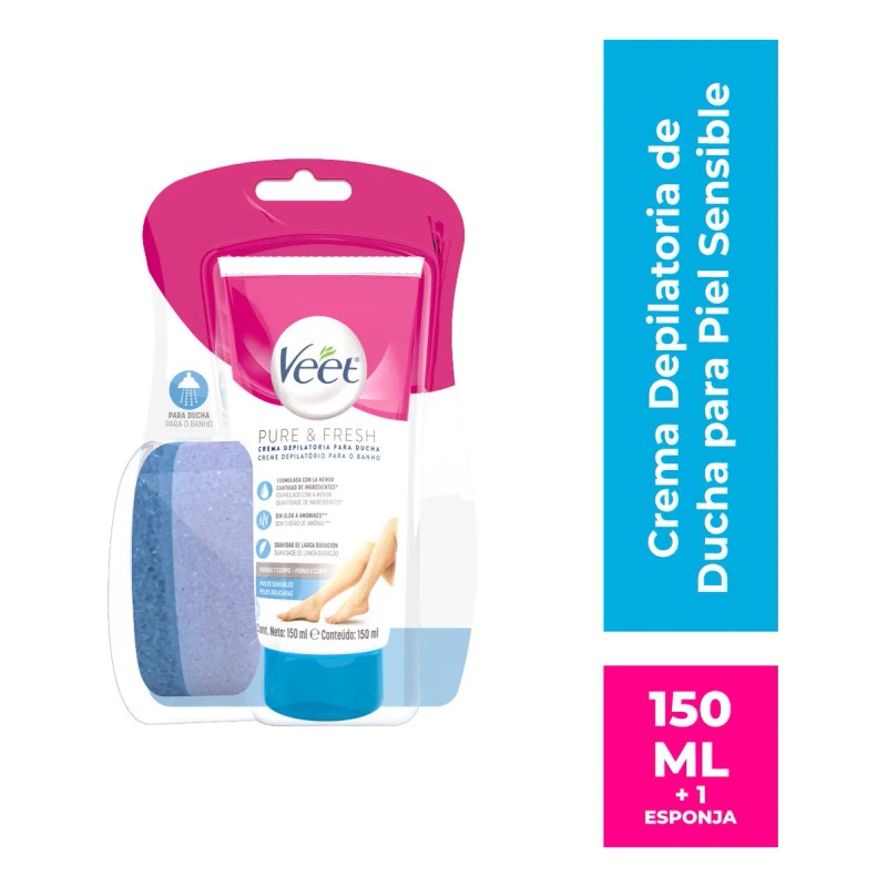 Crema Depilatoria Veet Pure & Fresh Piel Sensible 150 Ml