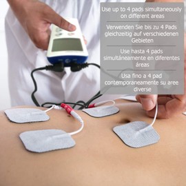 Tens Unit Muscle Stimulator Machine for Pain Relief & Therapy Management. Rechargeable Electrotherapy Device. Dual Electrode Channel Pulse Electronic Massager.