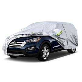 Koukou SUV Car Cover Custom Fit Hyundai Santa Fe from 2006 to 2025, Waterproof Car Cover All Weather for Automobiles Outdoor Indoor with Zipper Door, Sun Rain Dust Snow Protection.