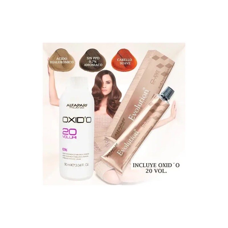 Tinte Para Cabello Alfaparf Evolution 60gr + Peroxido 20vol Tono