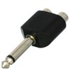 CESS 6.35mm Mono Male to Dual RCA Female Splitter Adapter,