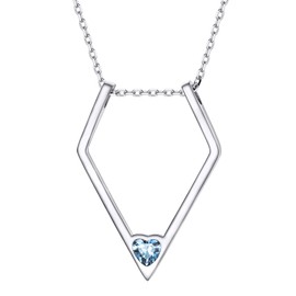 Sterling Silver Cute Necklace for Women Mother Gift Sparkly Birthstone Ring Necklace Bride Jewelry