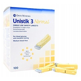 Unistik 3 Safety Lancets - 23G X 1.88mm - Box of 100
