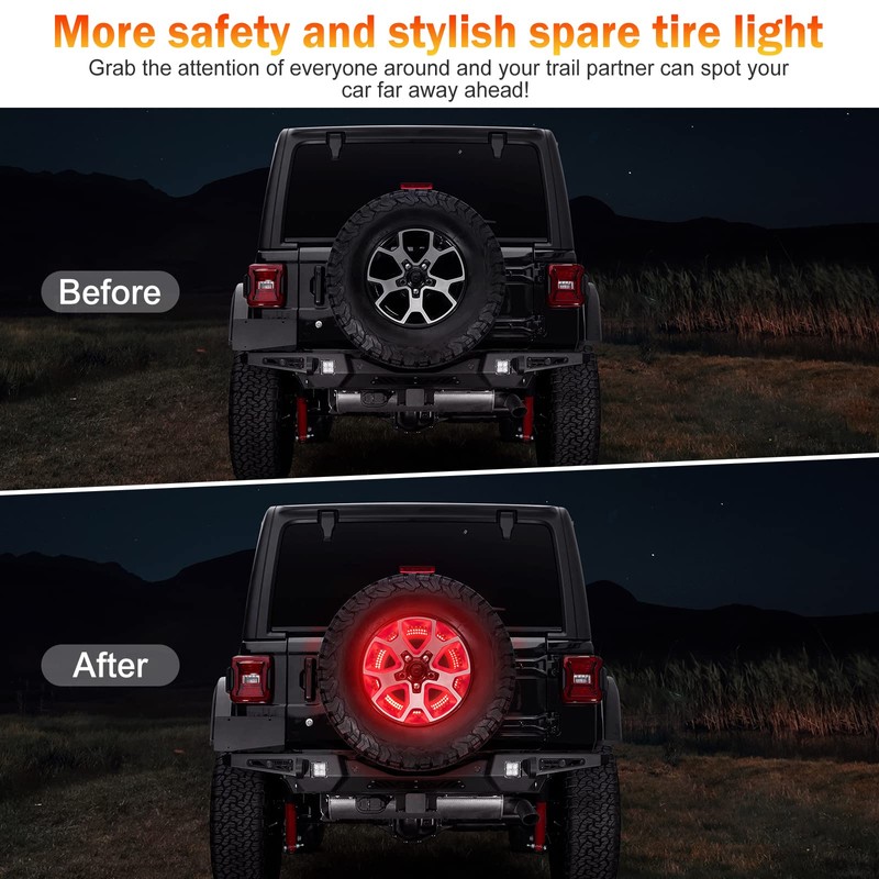 BORDAN Spare Tire Brake Light for Wrangler JL JLU Plug