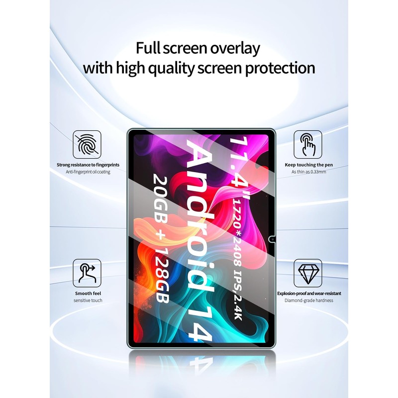 UYRUREL Screen Protector for YINOCHE P10 Android 14 11-inch Tablet,