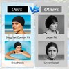 3Pcs Unisex Polyester Swimming Cap, Assorted Colours Fabric Swim Cap,