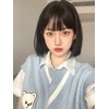 Eileen Bob Black Wig, Natural Fluffy Feel, Women's Wig, Straight,