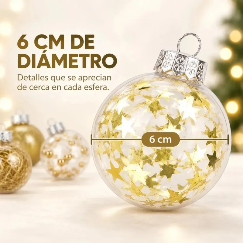 Cmtop - Kit De 24 Esferas Navideñas De 6 cm