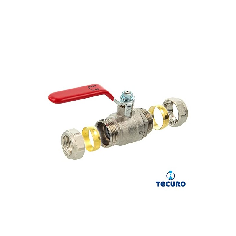 Ball Valve with Compression Fitting for Copper Tube Ø 22