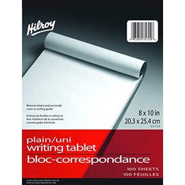 Hilroy 35700 Social Stationary Writing Tablet, 8x10-Inch, 50 Sheets, Plain White Paper