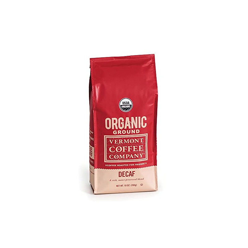 Vermont Coffee Company Decaf Roast, Ground Arabica Coffee, Organic, Non-GMO,