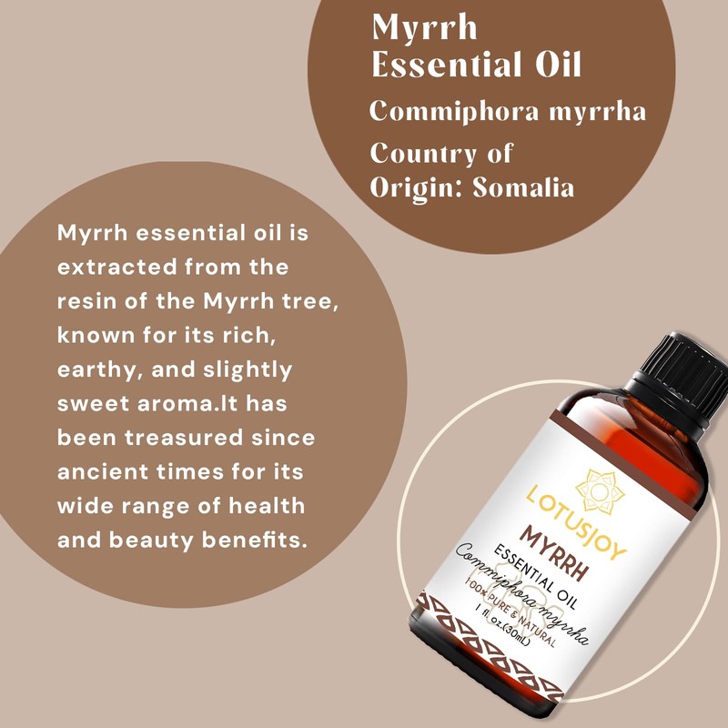 LOTUSJOY Myrrh Essential Oil for Skin Hair Diffuser Candle Soap