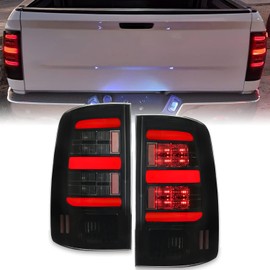 HECASA LED Taillight Compatible with 2009-2018 Dodge Ram 1500 2010-2018 Dodge Ram 2500 3500(Smoked Lens+Black Housing) Tail Lights Tail Lamp Brake Light