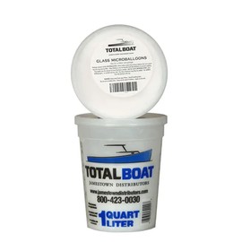 TotalBoat Fiberglass Micro Balloons - White Glass Microspheres Filler for Epoxy Resin and Polyester Resin (Quart)