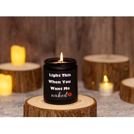 Gifts for Him, Funny Gifts for Men, Unique Anniversary & Engagement Wedding Gift - Sandalwood Scented Candle, Crafted by Natural Soy Wax & Natural Essential Oils, 7OZ
