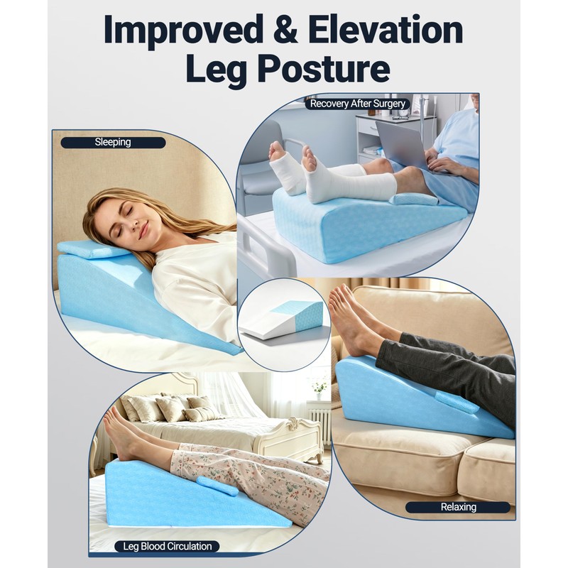Knee Surgery Pillow Straight Double Leg for Swelling & Blood