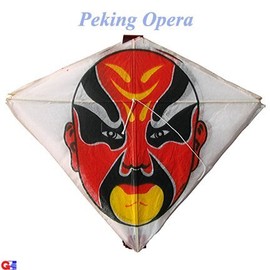 Gâz 10 Mini Paper Kites on a String - Man Face from Chinese Peking Opera