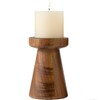Rustic Acacia Wood Pillar Candle Holder
