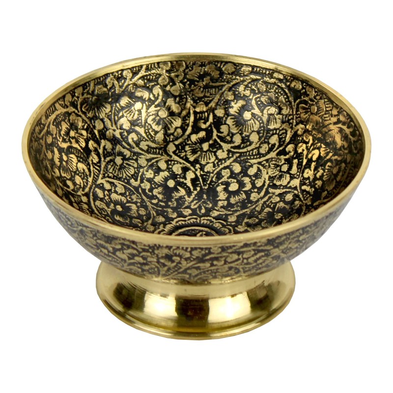Bitto Indore Brass Incense Bowl Assorted Blue, Black or Red