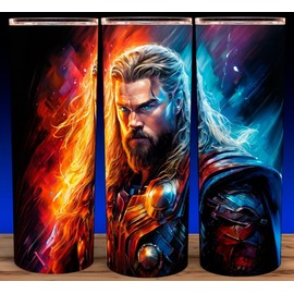 Glow in the Dark Thor Thunder God  Painting Comic Book Cup Mug  Tumbler 20 oz