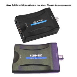 BNC HDMI Adapter CVBS Analog Component Female BNC Input 720P 1080P Coax HDMI Composite Out HDCP Deep Color Video Audio Converter Box Hook up Security Camera CCTV Surveillance CVR DVRs to HD TV Monitor