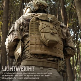 LIVANS Tactical Large Dump Pouch, Adjustable Drawstring Mag Utility Pouch Large EDC Tool Belt Pouch Molle Admin Pouch with Buckle Closure