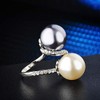 925 Sterling Silver Fashion Creative Two Tone Pearl Pure Natural