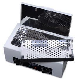 300W Heat Sterilizer 1.5L Mini Dry Heat Sterilizer Cabinet High Temperature Cleaning Box with Timer for Nail Spa Pedicure Hairdressing Metal Tools